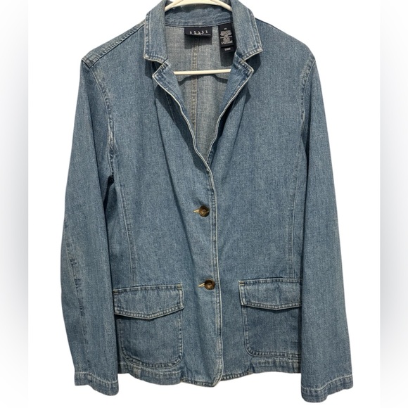 Euc sz 14 denim blazer jacket - Picture 1 of 4